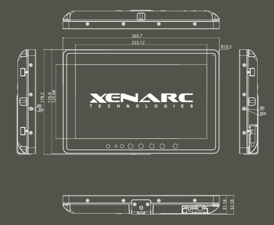 Mechanical Drawing - Xenarc 1029 Series 10.1